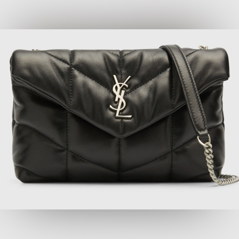 AUTHENTIC 2019 Saint Laurent Lou Puffer Crossbody in Quilted leather size small